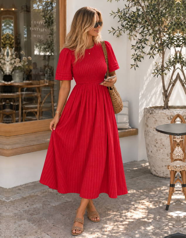Esther & Co - Iolana Dress - Cherry