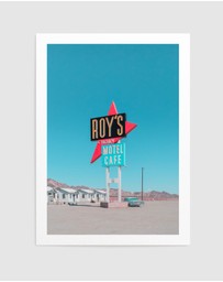 Olive et Oriel - Roy's Motel Cafe Retro Sign by Tom Windeknecht Art Print