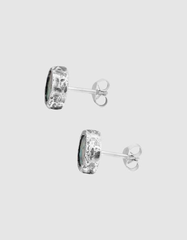 Haze & Glory - ICONIC EXCLUSIVE - Chrysocolla Stud Earrings in 925 Silver