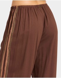Billabong - Womens Vacay Mode Elastic-waist Linen Pants
