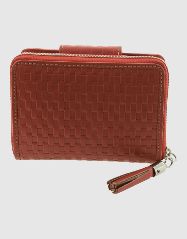 Pierre Cardin - Woven Leather Zip-Around Bi-Fold Wallet with RFID