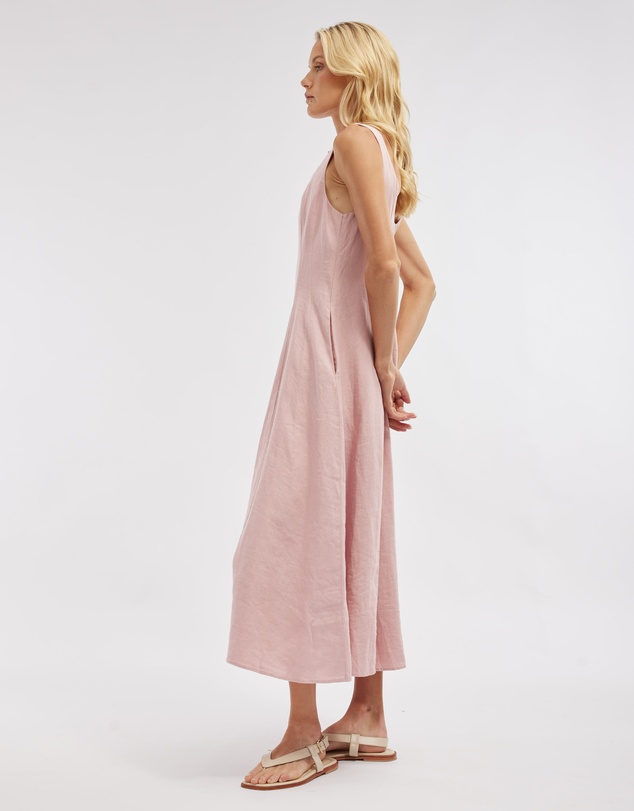 Amelius - Anna Panelled Linen Midi Dress
