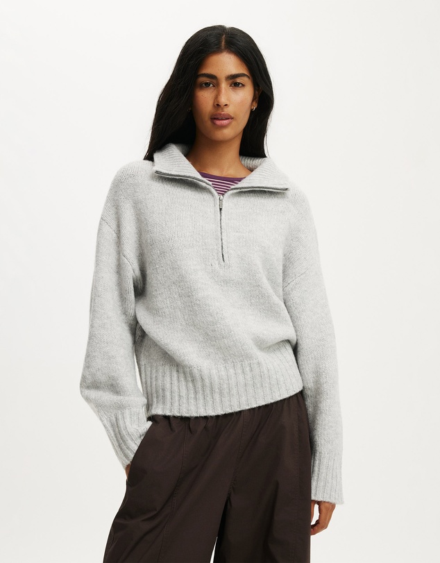 Cotton On - Luxe Funnel Zip Pullover