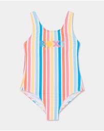 Roxy - Girls 2 to 7 Holy Stripe One Piece Swimsuit