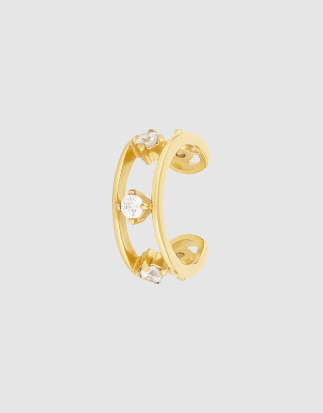 Wanderlust + Co - Pave Gold 9mm Ear Cuff