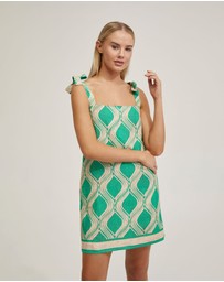 Oxford - Emily Linen Blend Printed Dress