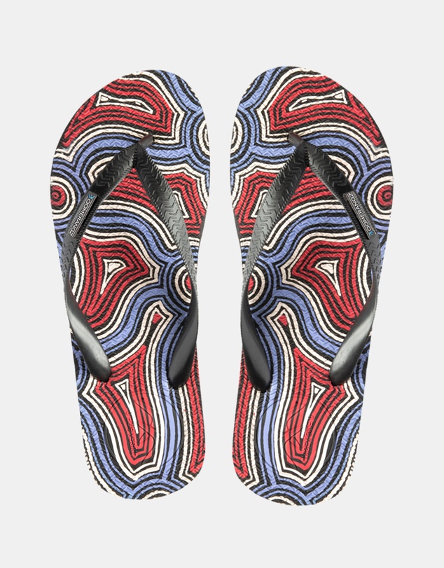 Boomerangz Footwear - Men's Saltwater Dreamtime Thongs 02 with arch support and 2 x interchangeable straps