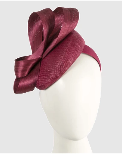 Max Alexander - Wine Pillbox Racing Fascinator