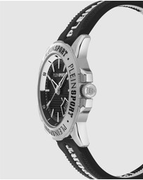 Plein Sport - Plein Rampage 44mm Black dial and Black White Silicone strap