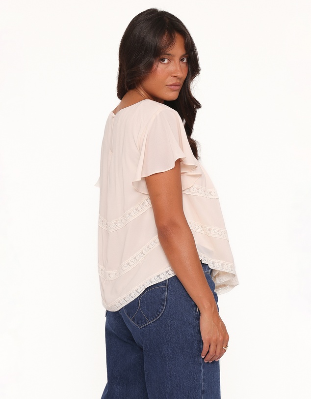 Petal & Pup - Galatea Lace Insert Top - Cream