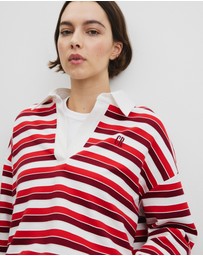 Country Road - Australian Grown Cotton Stripe Texture Rugby Sweat
