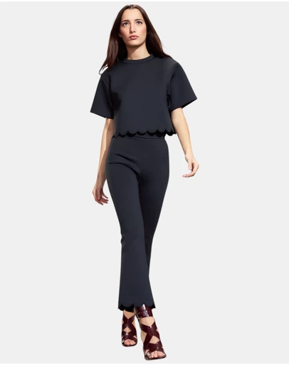 Cynthia Rowley - Scallop Bonded Cropped Pants