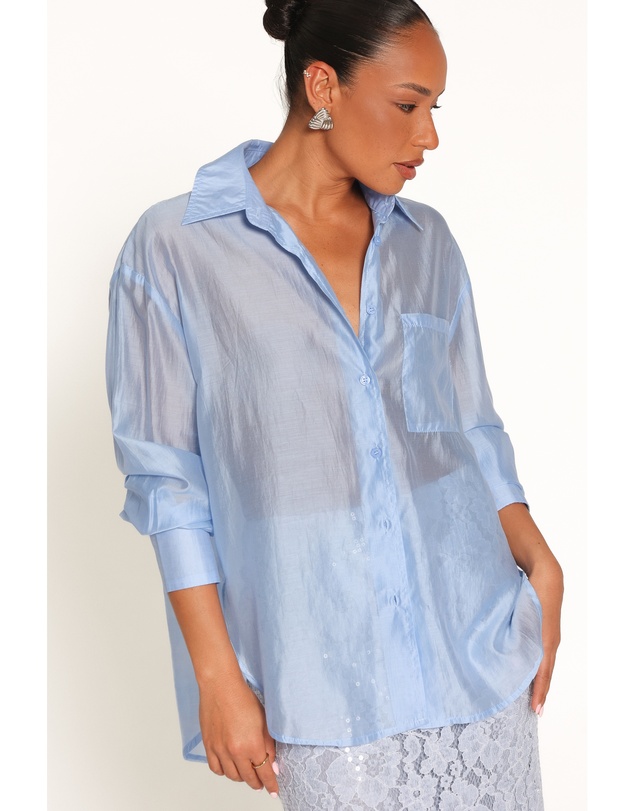 Petal & Pup - Alvine Sheer Shirt - Sky Blue