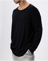 Surrounded By Ghosts - The Diaspore Relaxed Cotton Rib Long Sleeve Tail T-Shirt