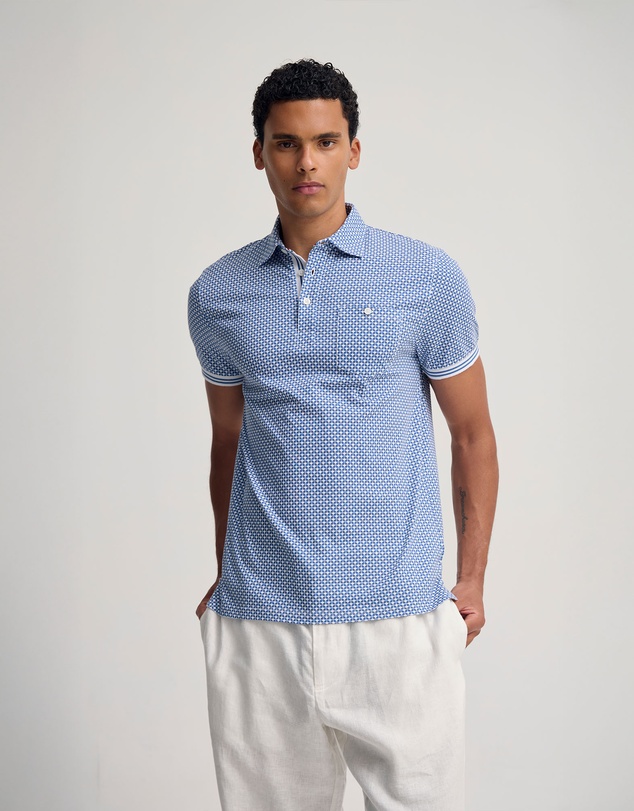 Oxford - Milo Print Jersey Polo With Pocket