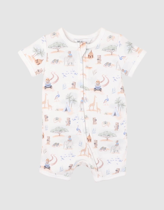 Bebe by Minihaha - Brady Organic SS Zip Romper - Babies