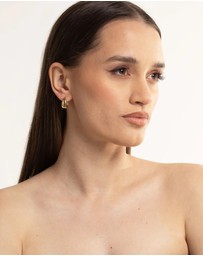 Lovisa - Gold Plated Brass Bold Tapered Hoop Earrings