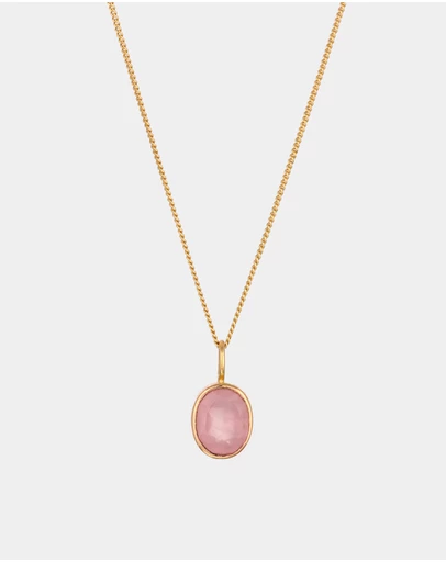Elli Jewelry - Necklace Quartz 925 Sterling Silver Gold-Plated