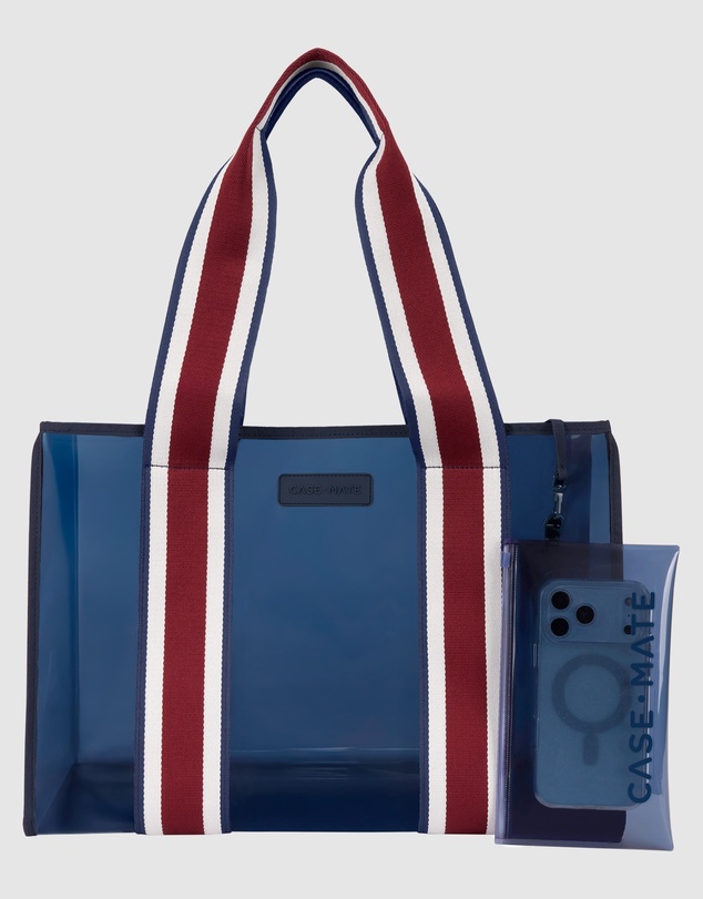 Case-Mate - Case-Mate Navy Rugby Stripe Tote w/ Phone Pouch