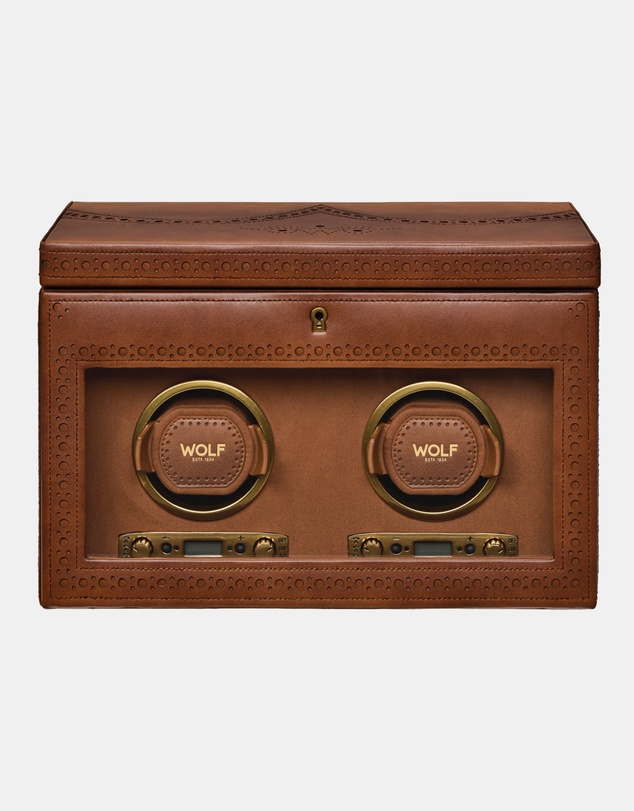 Wolf - WOLF Brogue Double Watch Winder With Storage