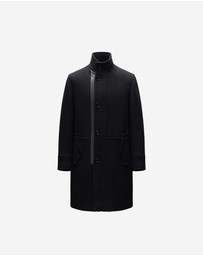 Calibre - Wool Funnel Neck Coat Black