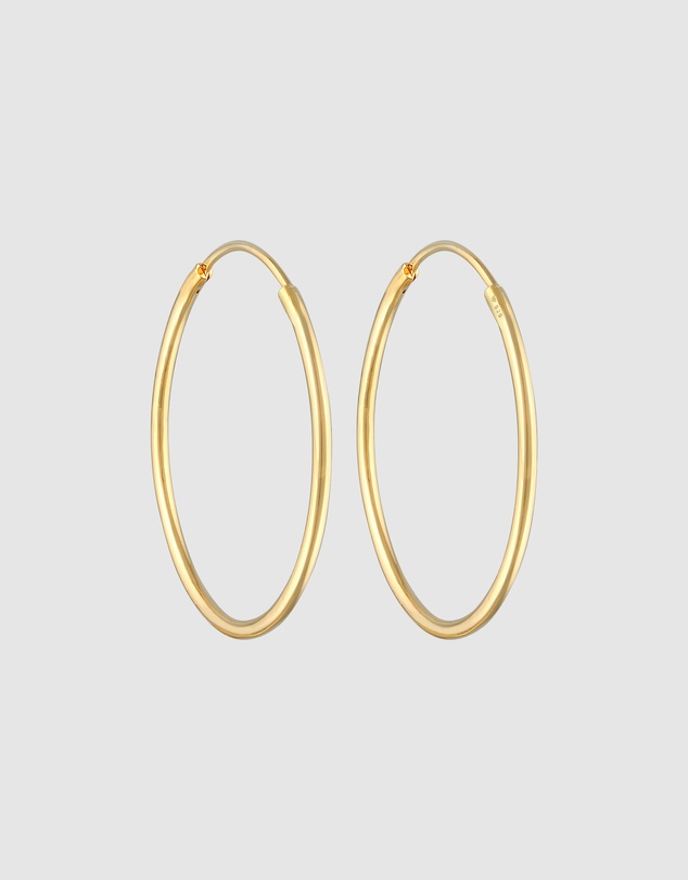 Elli Jewelry - Minimalist Hoop Earrings in Gold-Plated 925 Silver