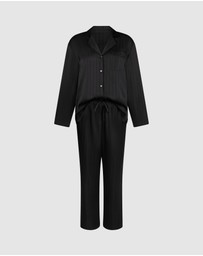 Hunkemoller - LS Satin Pinstripe PJ Set