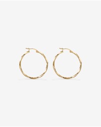 Michael Hill - 28mm Square Twist Hoop Earrings in 10kt Yellow Gold