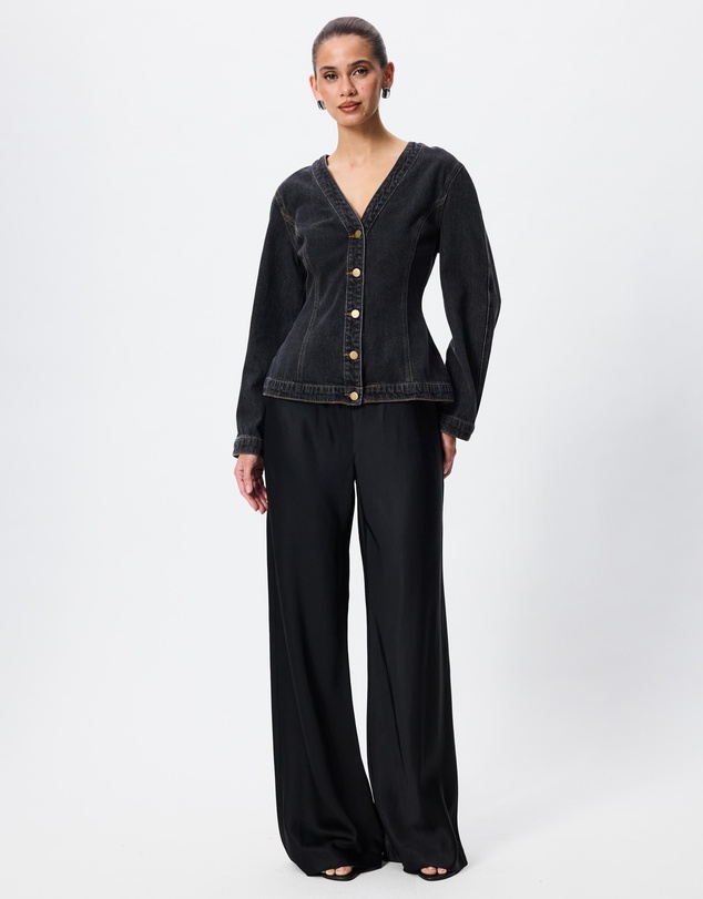 Tussah - Mae V-Neck Denim Jacket