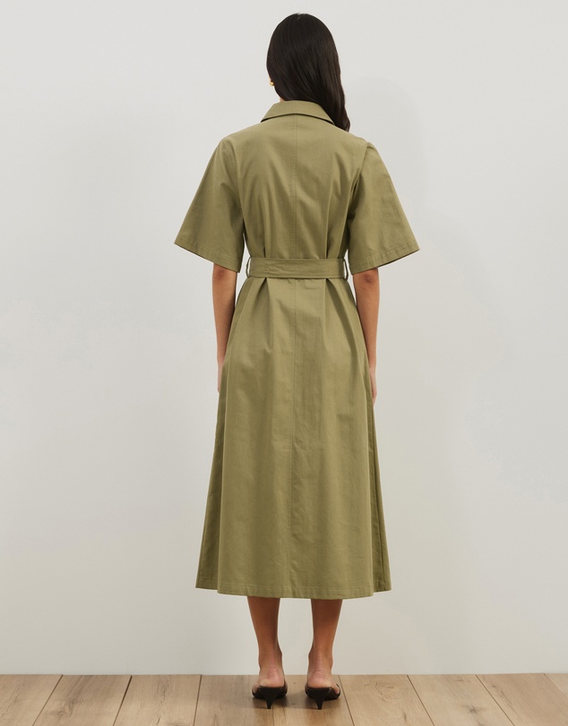 Atmos&Here - Amy Cotton Drill Midi Shirt Dress