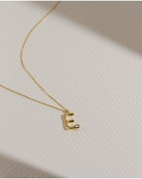 Wanderlust + Co - Alphabet Bubble Pendant Necklace - Letter E