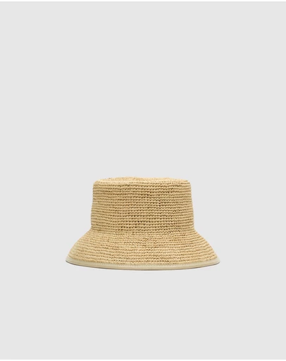 Seed Heritage - Trim Detail Raffia Bucket Hat