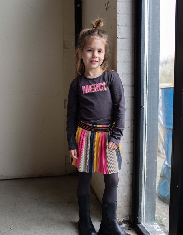 Quapi - Karen Long Sleeve Pleated Dress - Kids-Teens