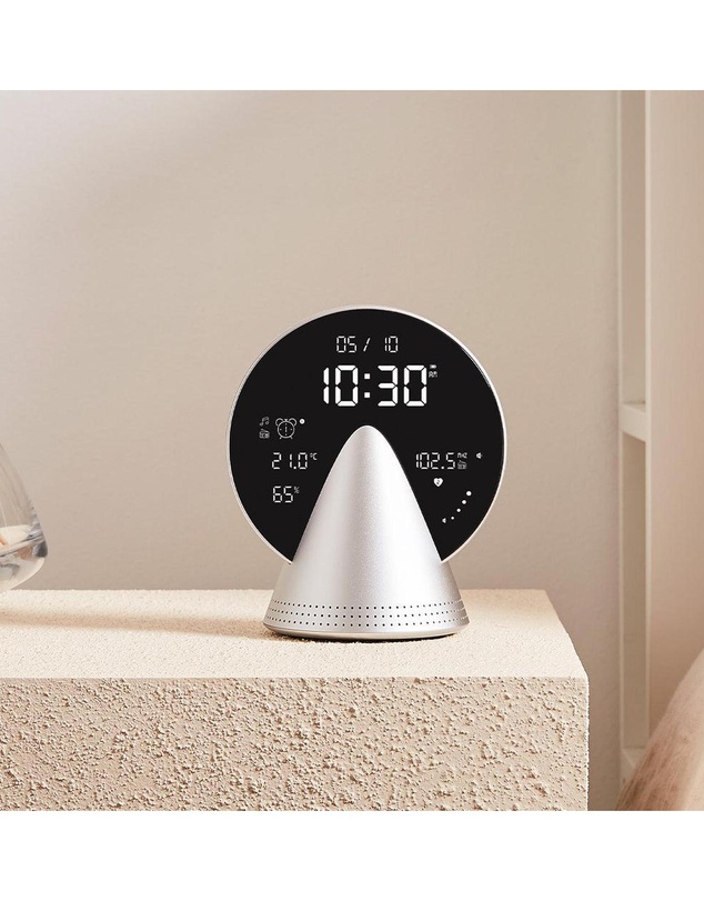 Lexon - Lexon Conic Radio Alarm Clock With Fm & Built-In Bluetooth Speaker - Alu Polish