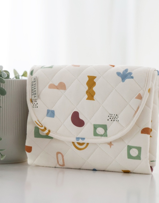 Living Textiles - Waterproof Travel Change Mat - Geo Mod