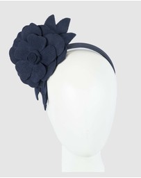 Max Alexander - Felt Navy Flower Racing Fascinator Headband