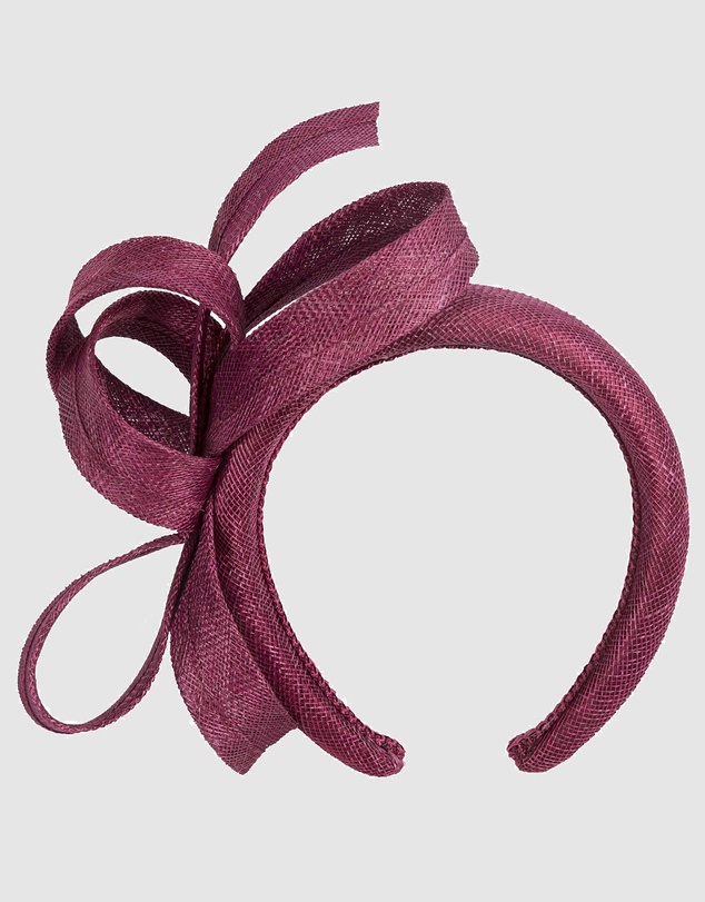 Max Alexander - Wine Sinamay Bow Racing Fascinator Headband