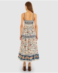 Farm Rio - Floral Delhi Tapestry Light Pink Midi Dress