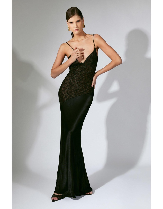 Bardot - Aralia Lace Satin Maxi Dress