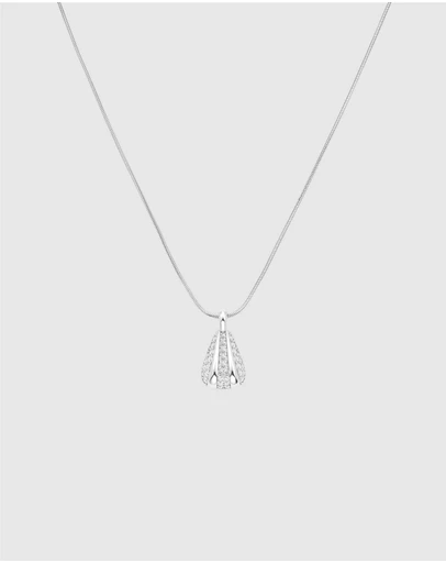 Rosefield - Pavé Striped Silver-Tone Necklace