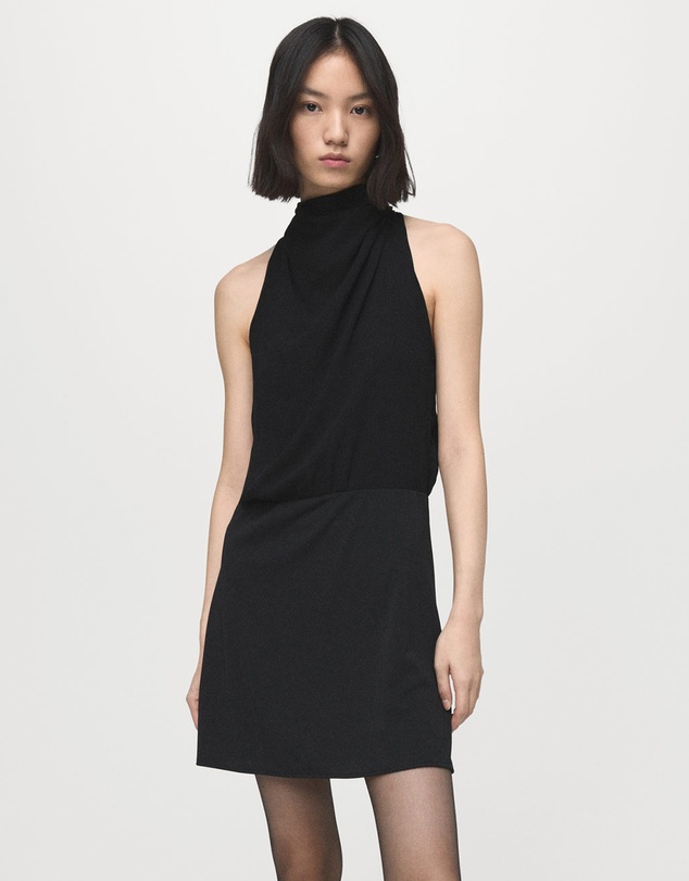 M.N.G - Halter-Neck Dress With Bow