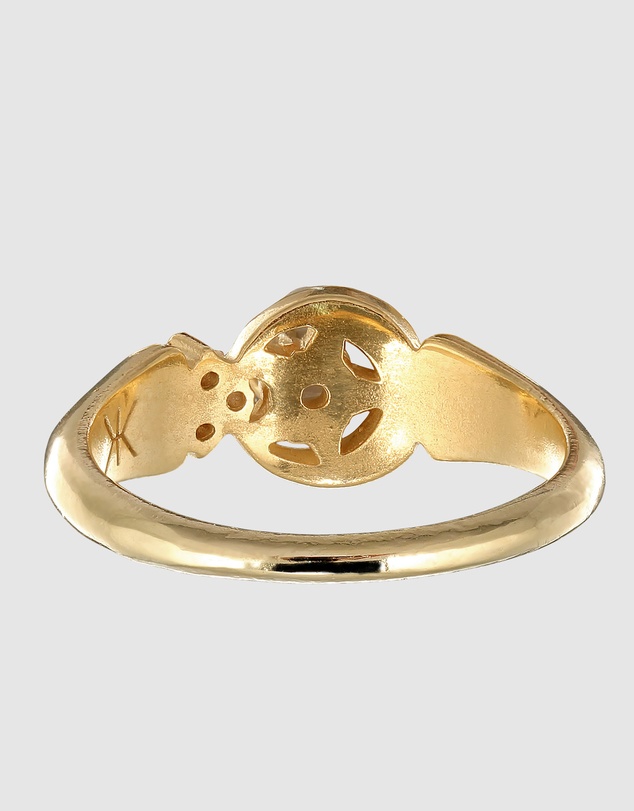 Kuzzoi - ICONIC EXCLUSIVE - Moonstone Crescent Ring in Gold-Plated 925 Silver