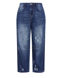 City Chic - Plus size Harley Fit Bea Barrel Jean - dark wash