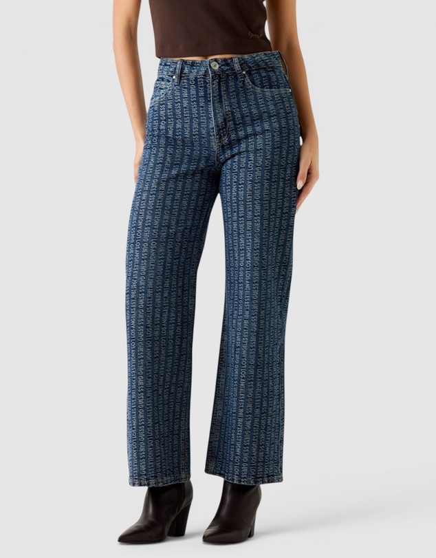 GUESS - High-Rise Tokyo Monogram Wide Leg Jeans