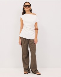 Calli - Marla Off-Shoulder Satin Top