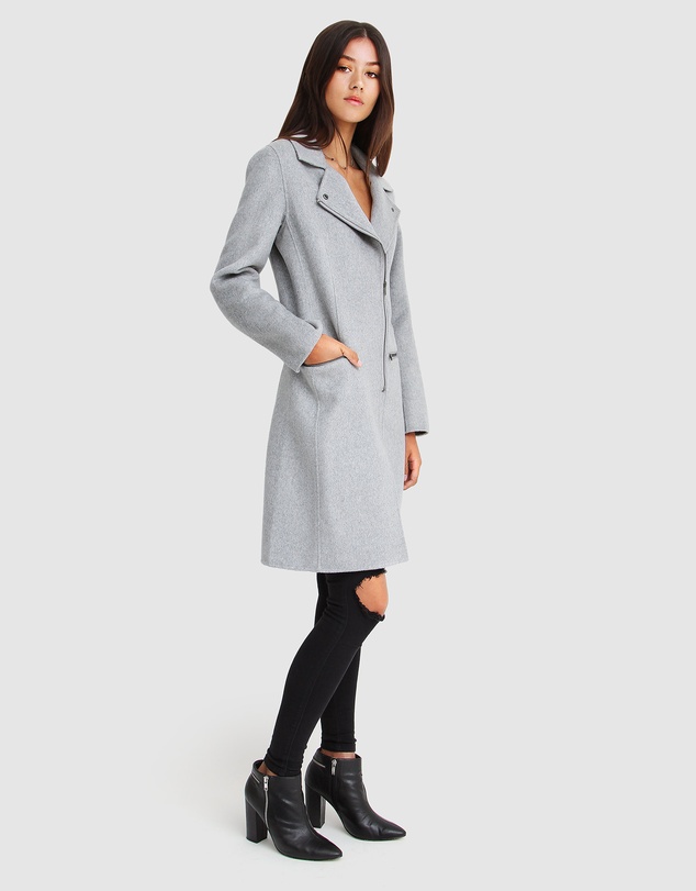 Belle & Bloom - Last Chance Wool Blend Moto Coat