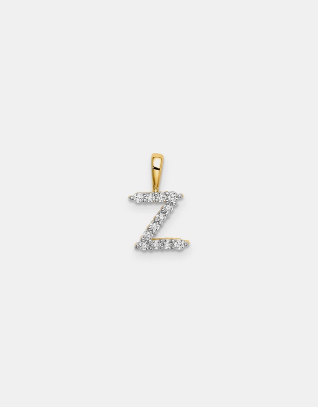 Zoe Olivia - 9K Gold Lab Grown Diamond Initial Z Pendant