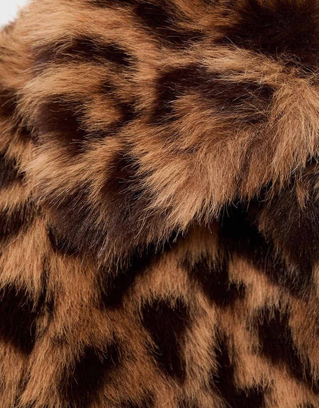 M.N.G - Fur-Effect Leopard-Print Coat