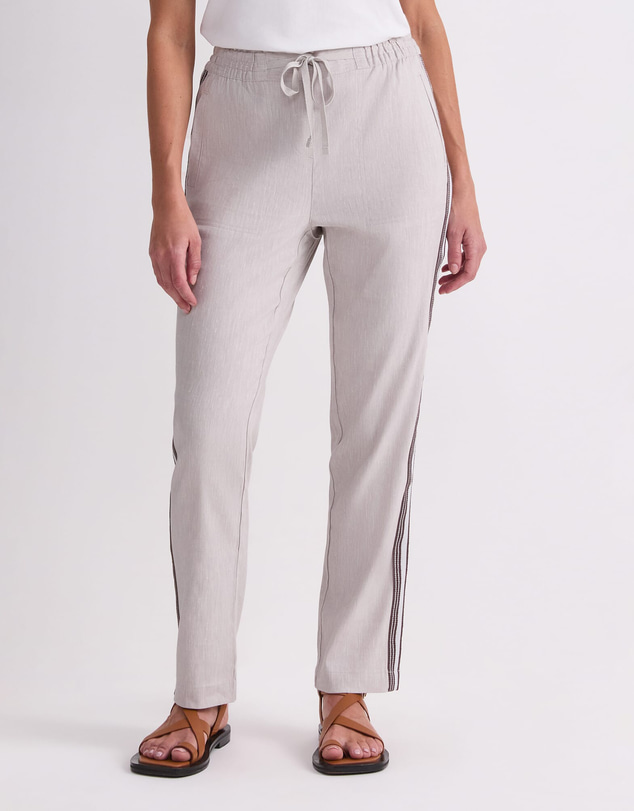 Sportscraft - Rosa Side Stripe Linen Pant