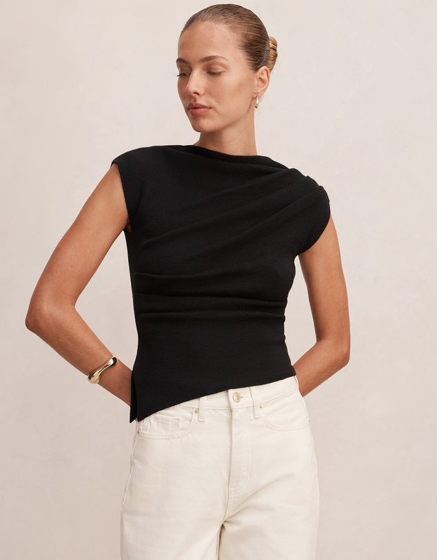Forever New - Eleni Asymmetric Knitted Top